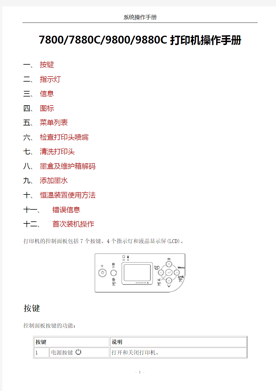 打印机操作手册