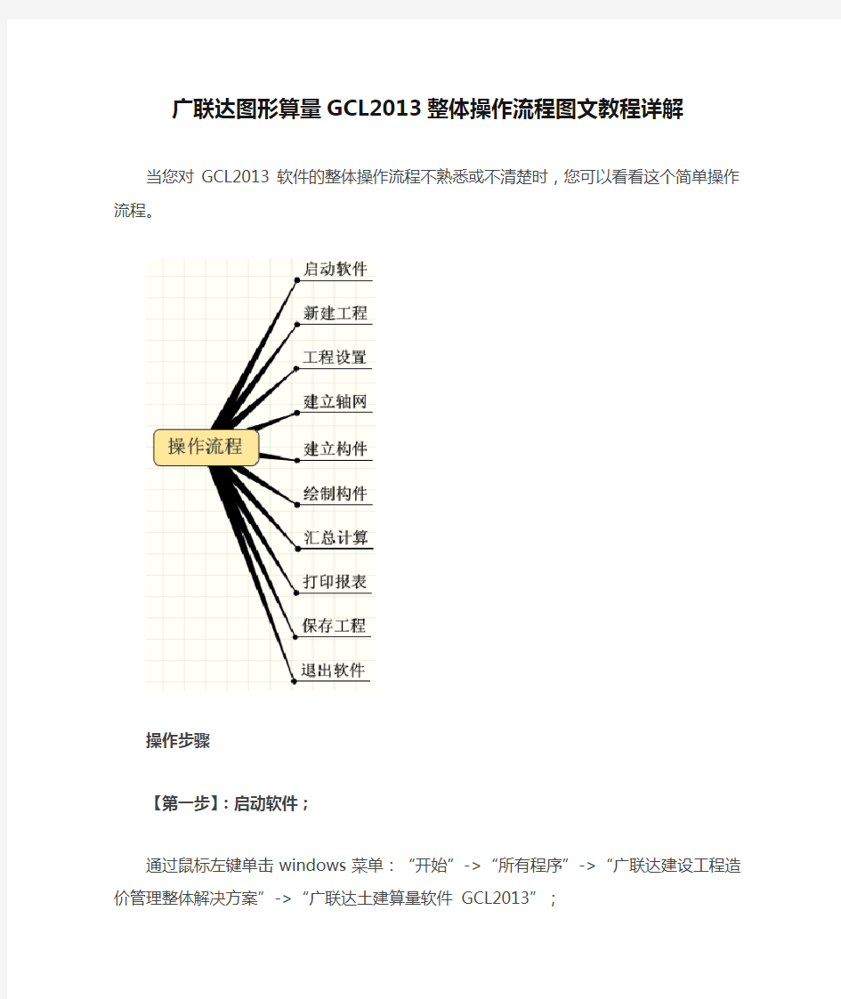 (完整版)广联达图形算量GCL2013整体操作流程图文教程详解范文