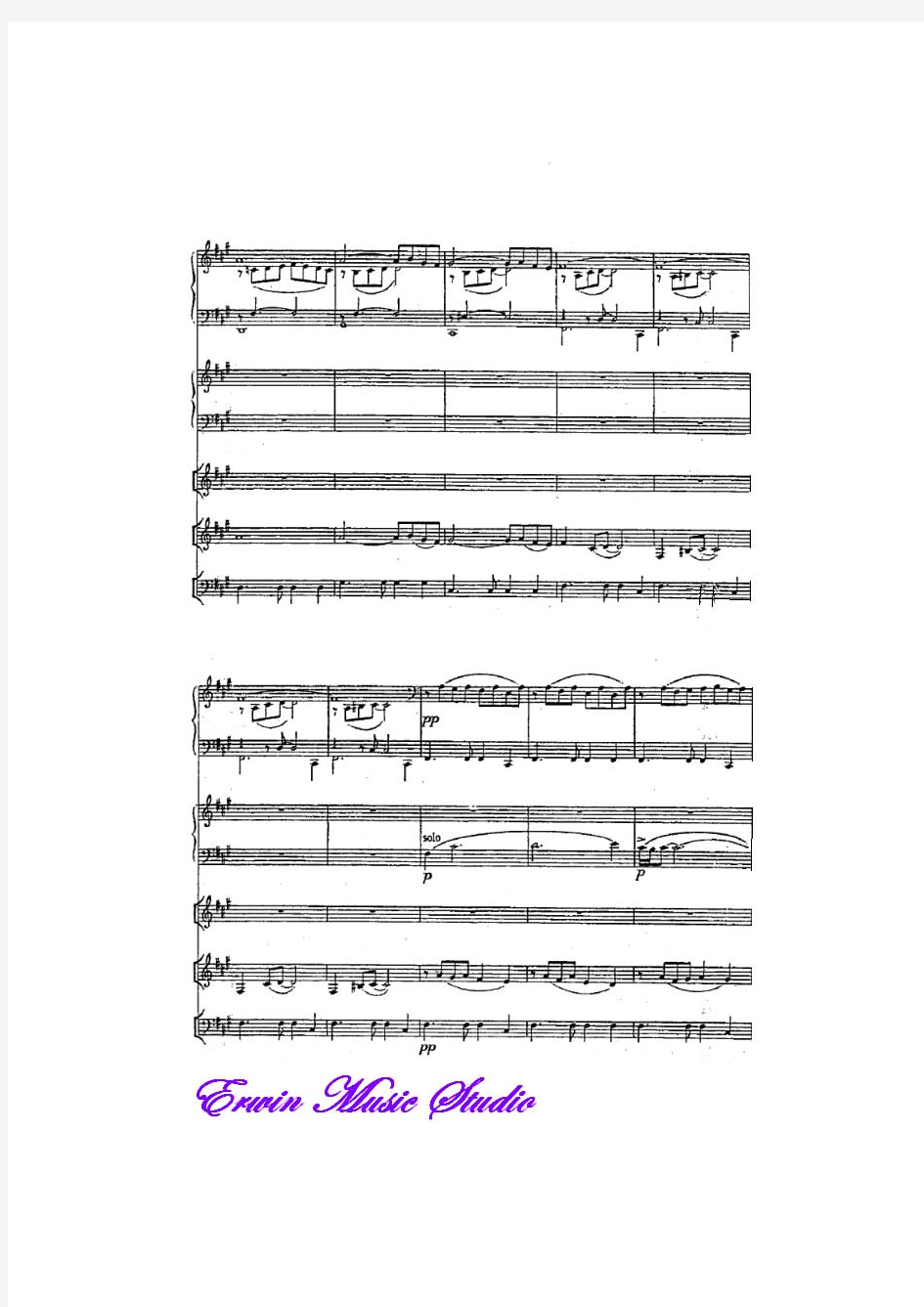 Score阿斯特皮亚佐拉《索莱达》仙女之代恩第3号,五重奏总谱AstorPiazzollaSoledad
