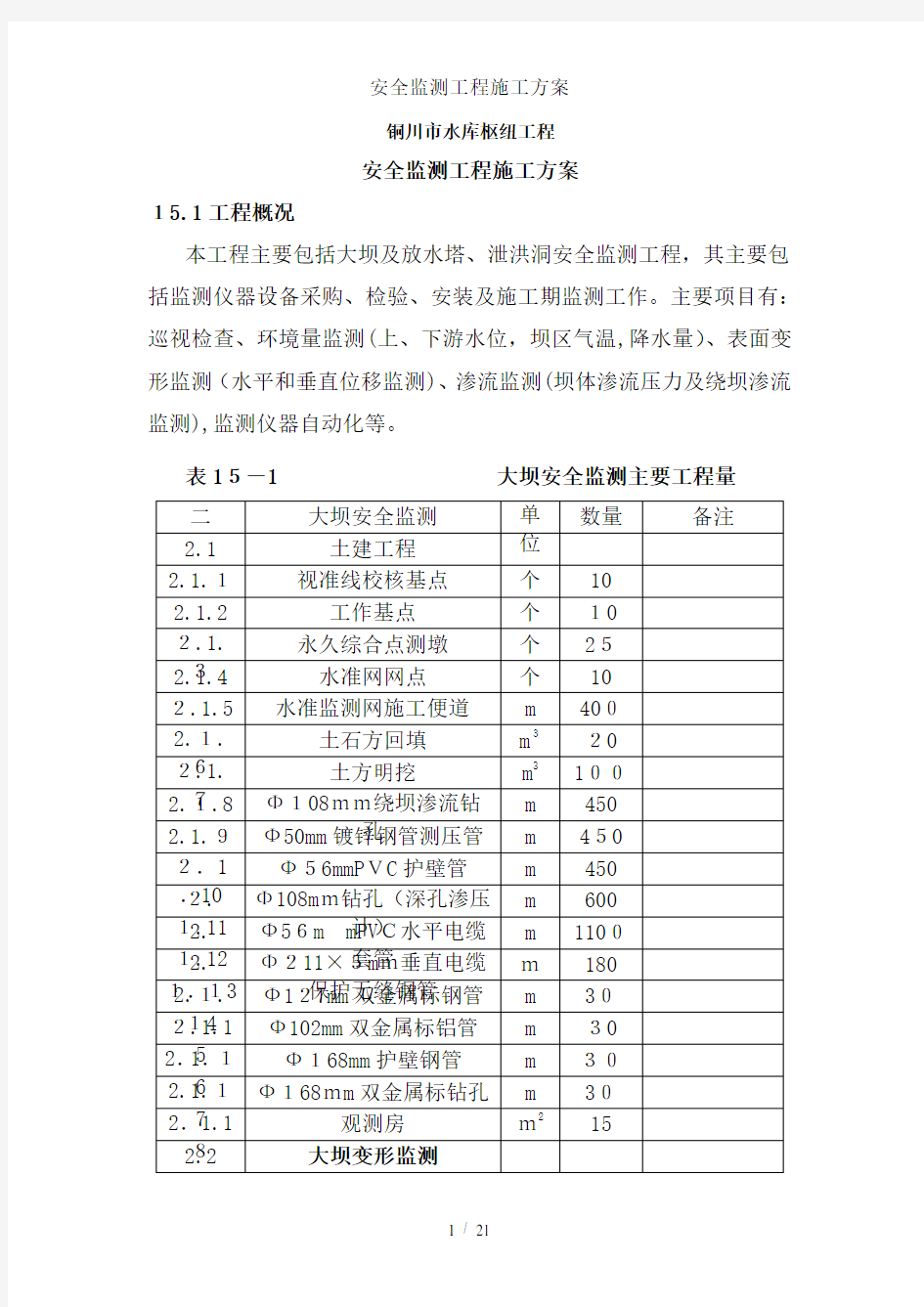 安全监测工程施工方案