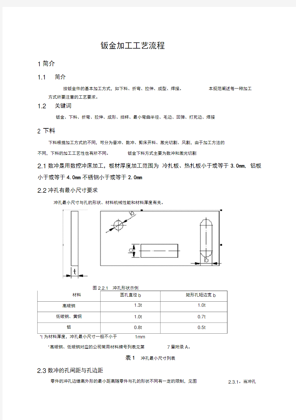 钣金加工工艺流程