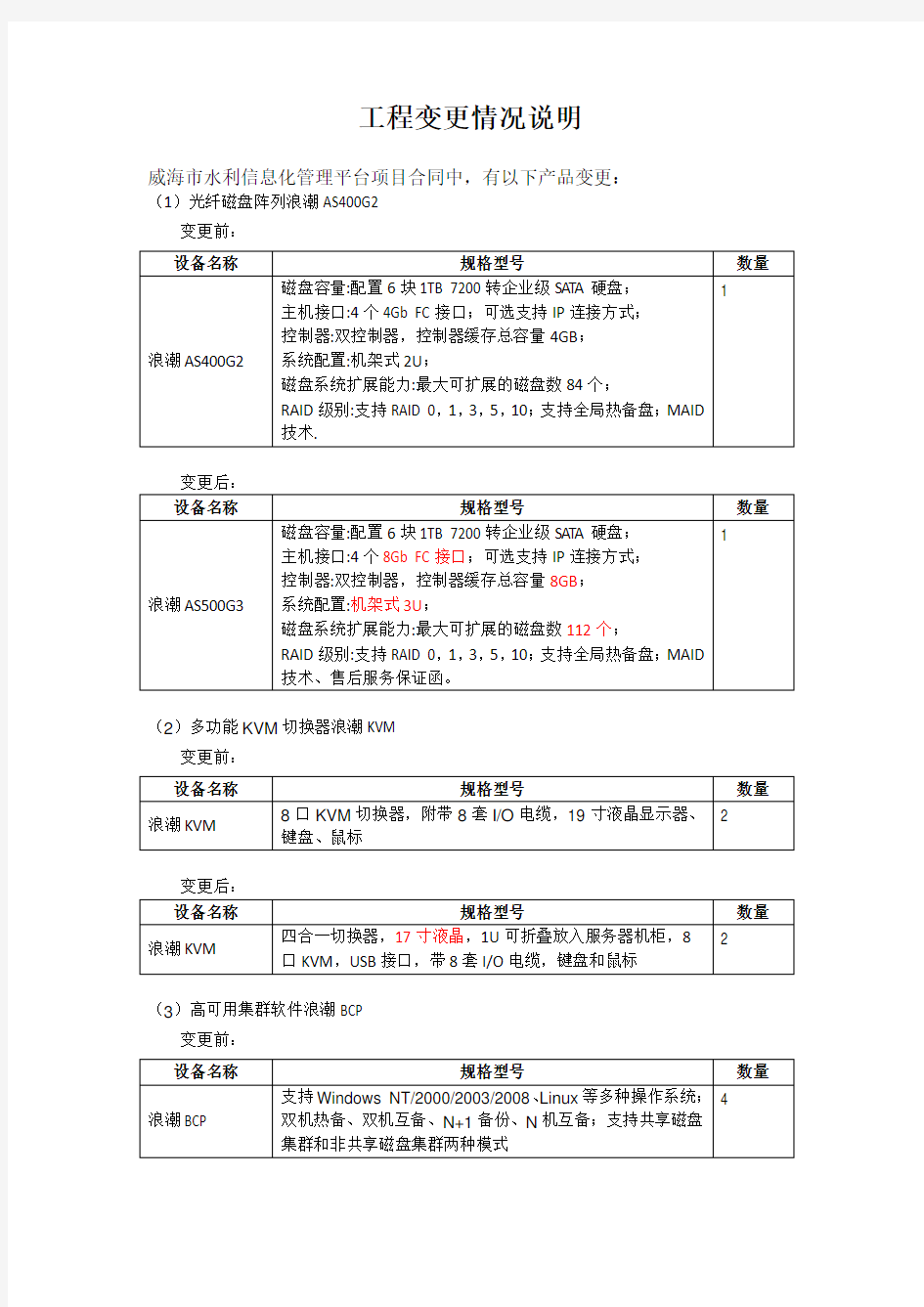 工程变更情况说明