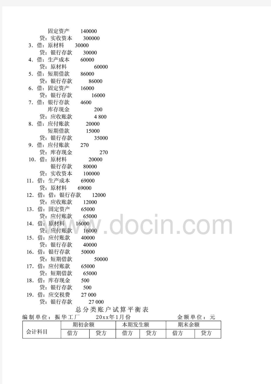 《初级会计学》课后练习题答案