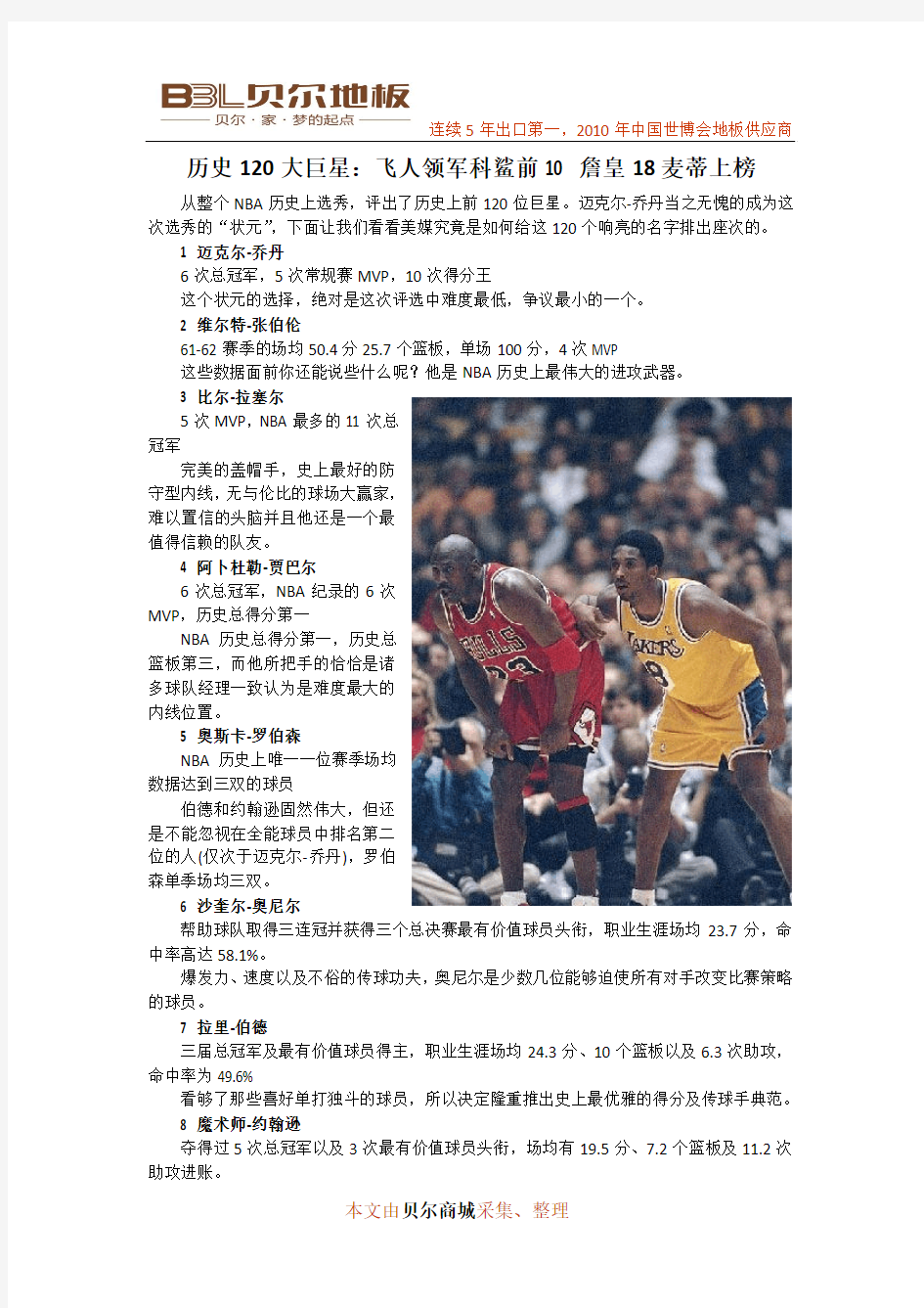 NBA历史120大巨星