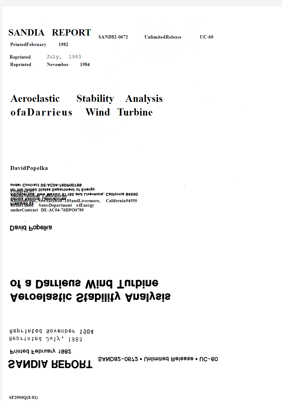 Aeroelastic Stability Analysis of a Darrieus Wind Turbine