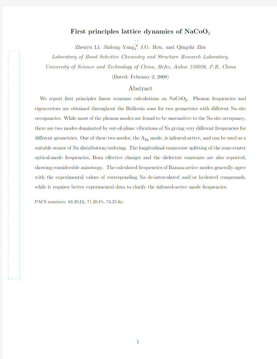 First principles lattice dynamics of NaCoO$_2$