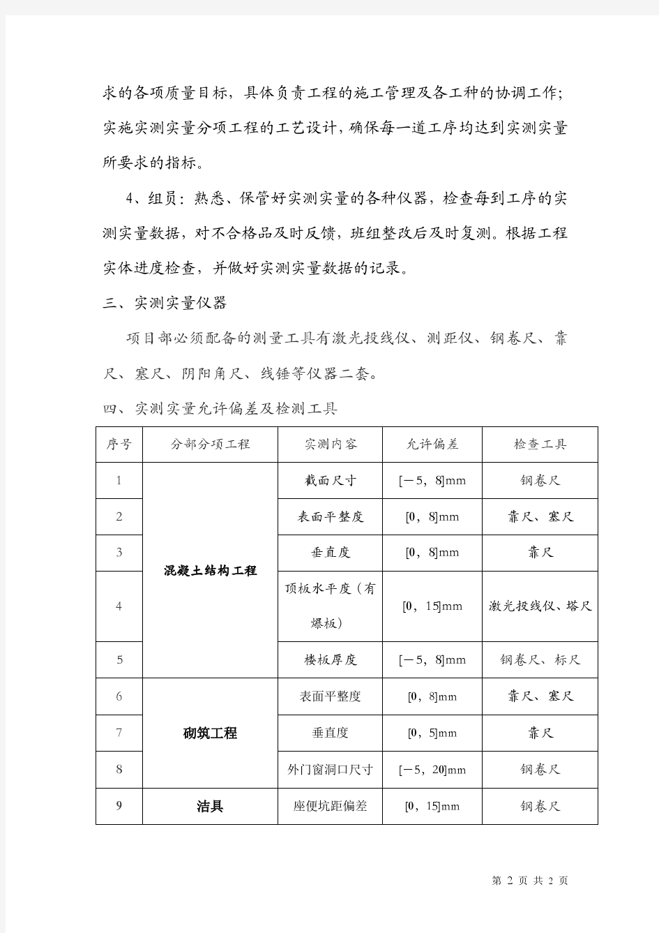 第三方实测实量实施方案