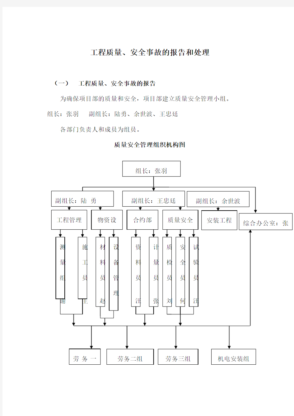 质量事故报告制度