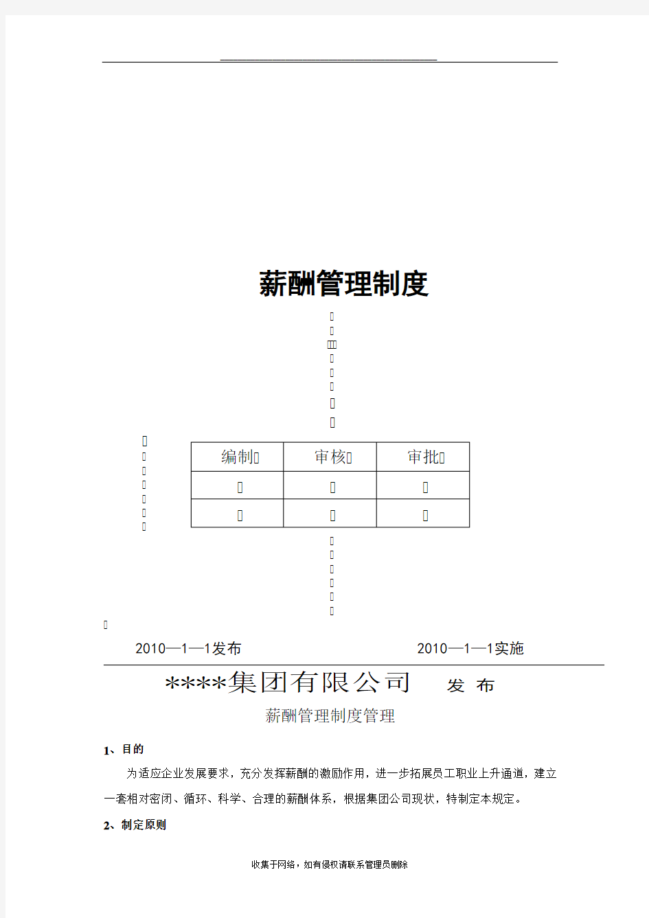 最新公司薪酬管理制度(范本)46581