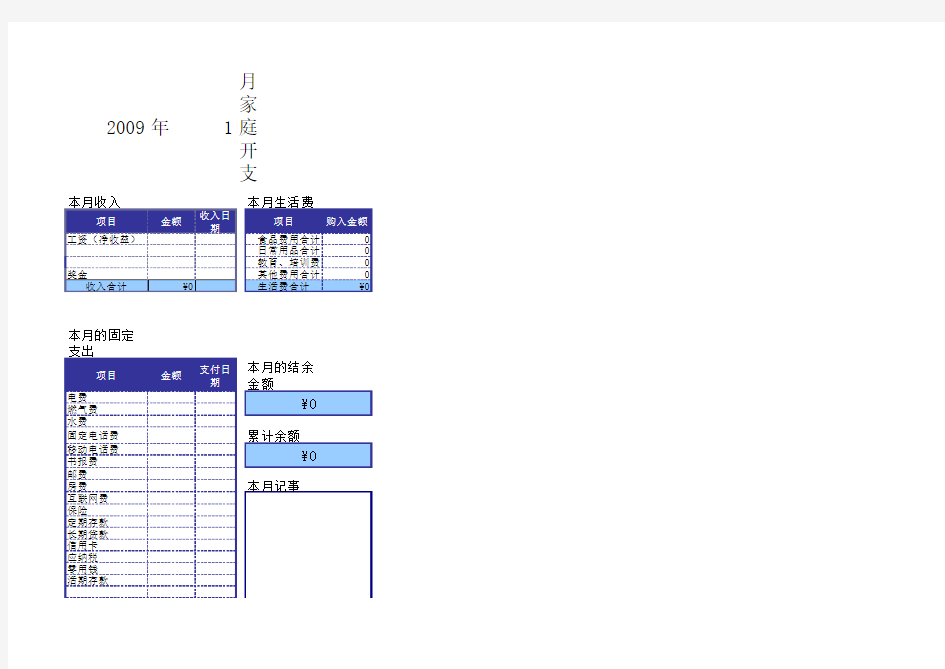 家庭开支统计表.xls