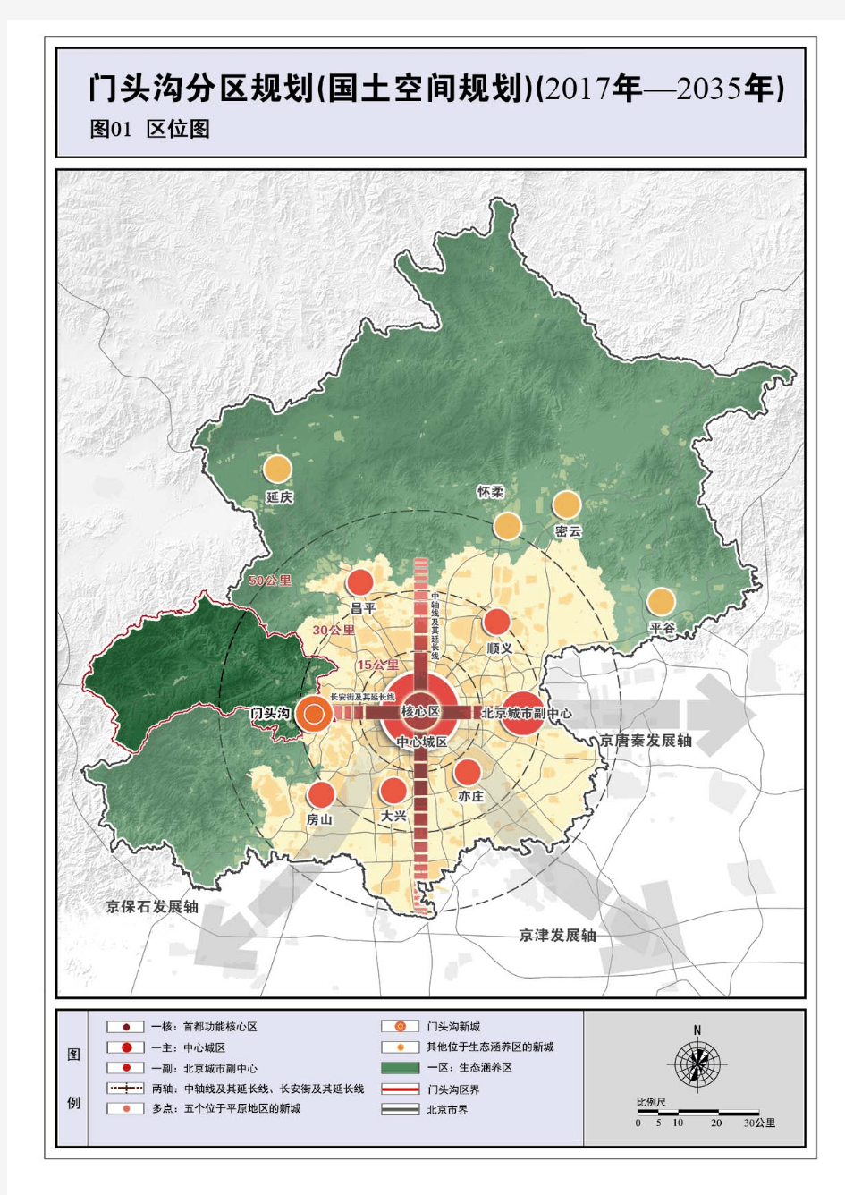 北京门头沟区规划图(2017年—2035年)