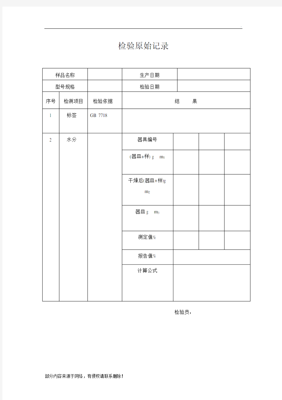 产品出厂检验报告(模板)