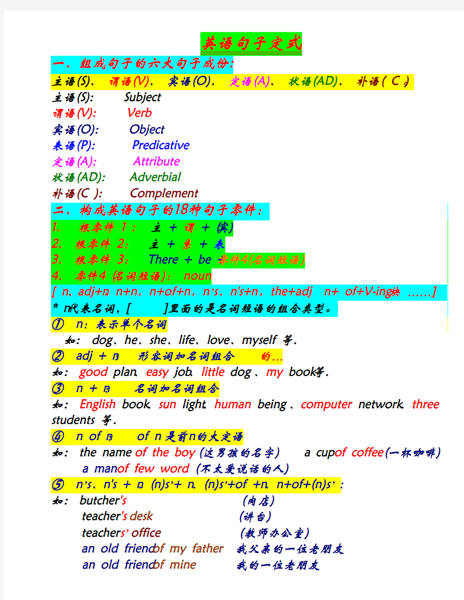 英语句子定式 新