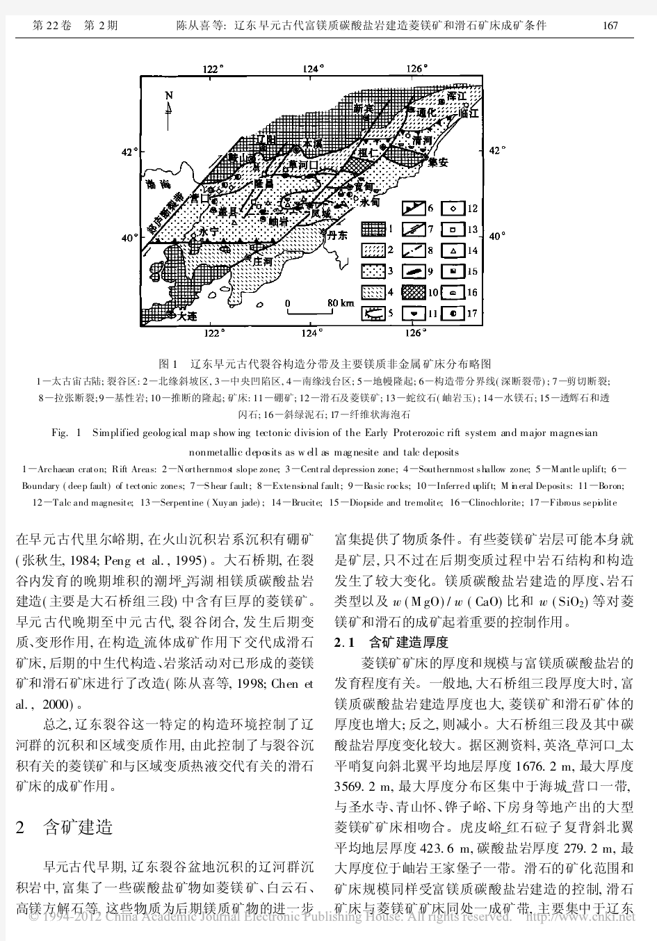 _辽东早元古代富镁质碳酸盐岩建造菱镁矿和滑石矿床成矿条件