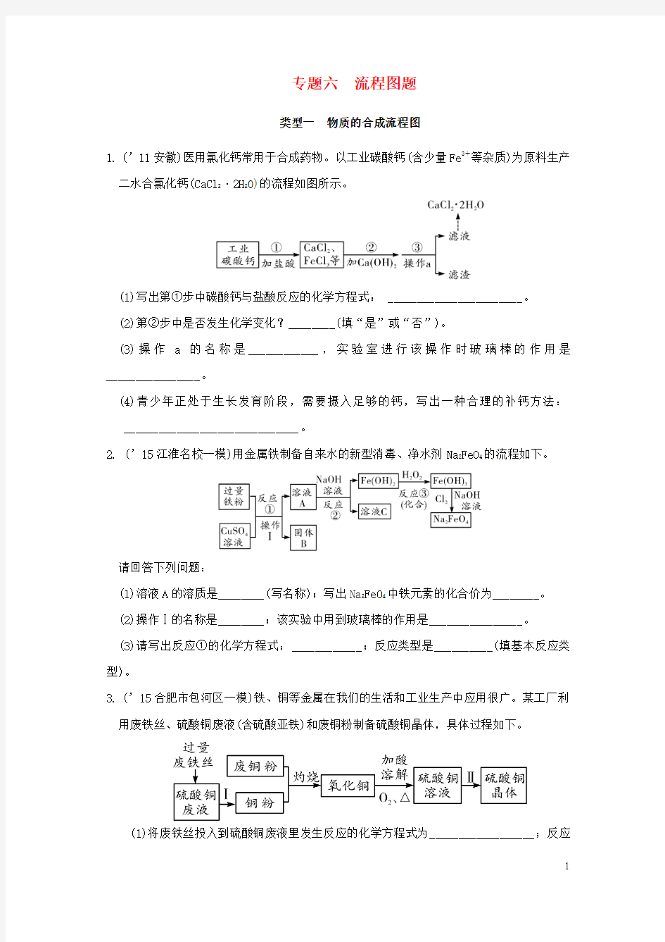 物质的合成流程图