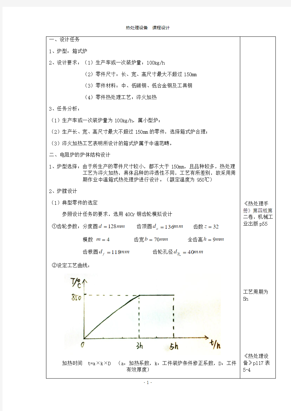 热处理箱式电阻炉课程设计