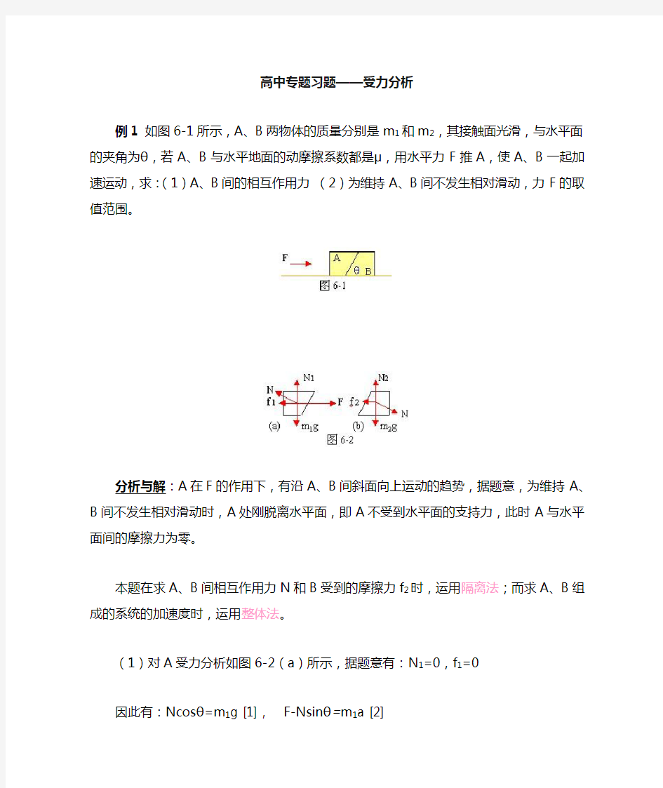 高中物理——受力分析专题习题及答案(详细解答)