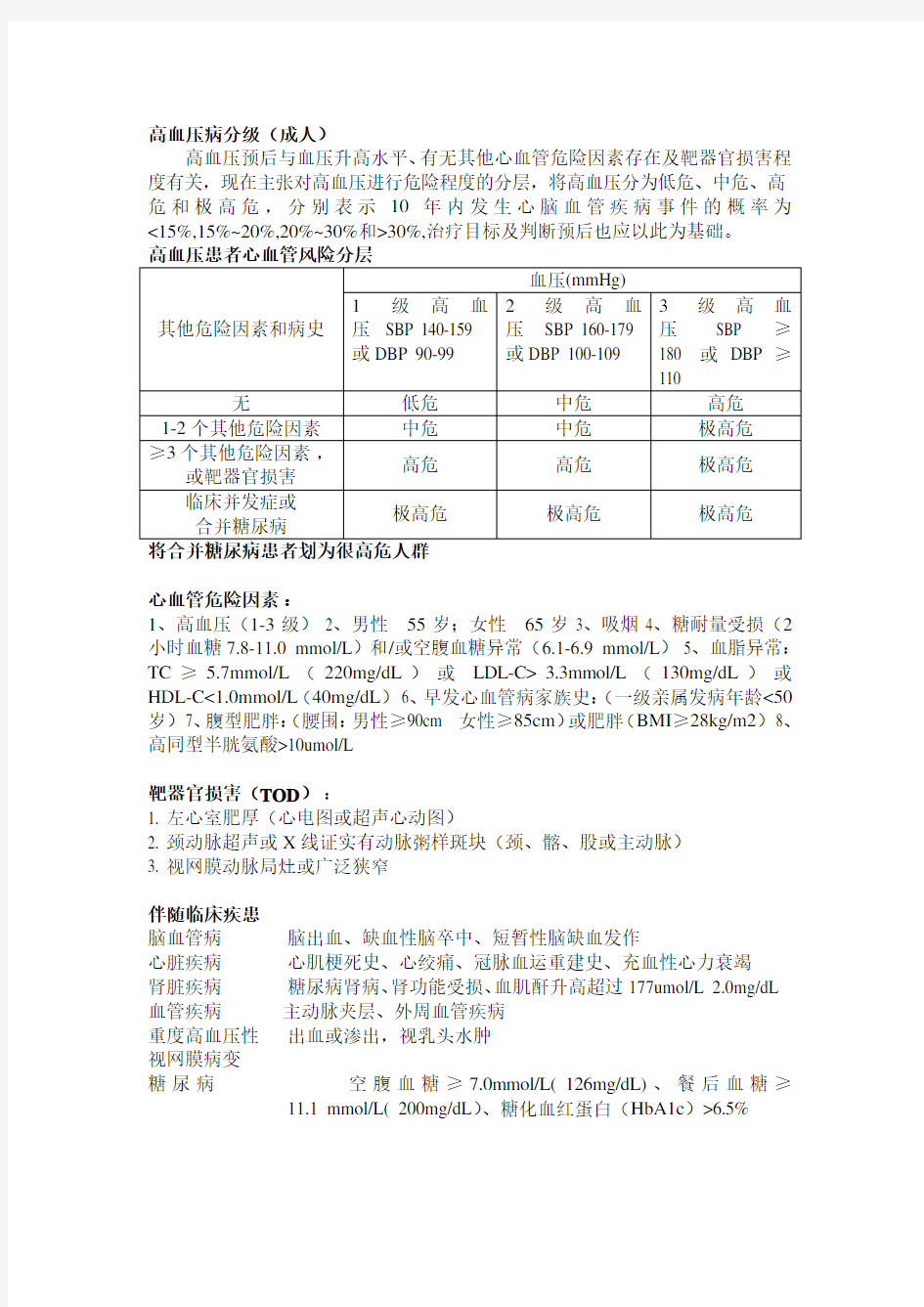 高血压危险分层