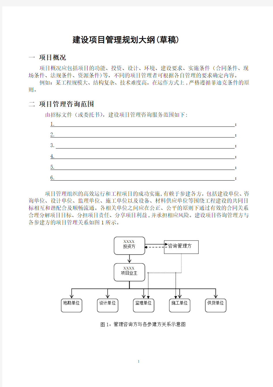 建设项目管理规划大纲(草稿)