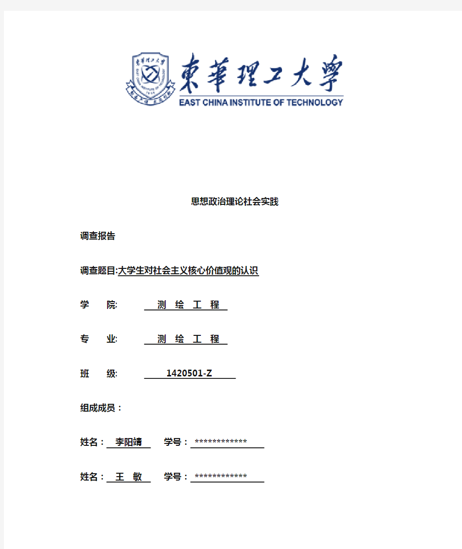 大学生社会主义核心价值观调查实践报告