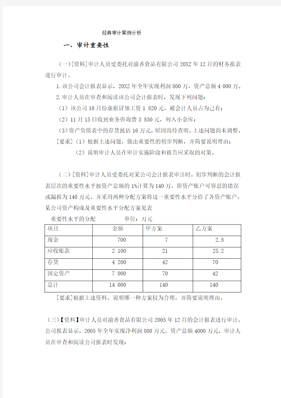 经典审计案例分析