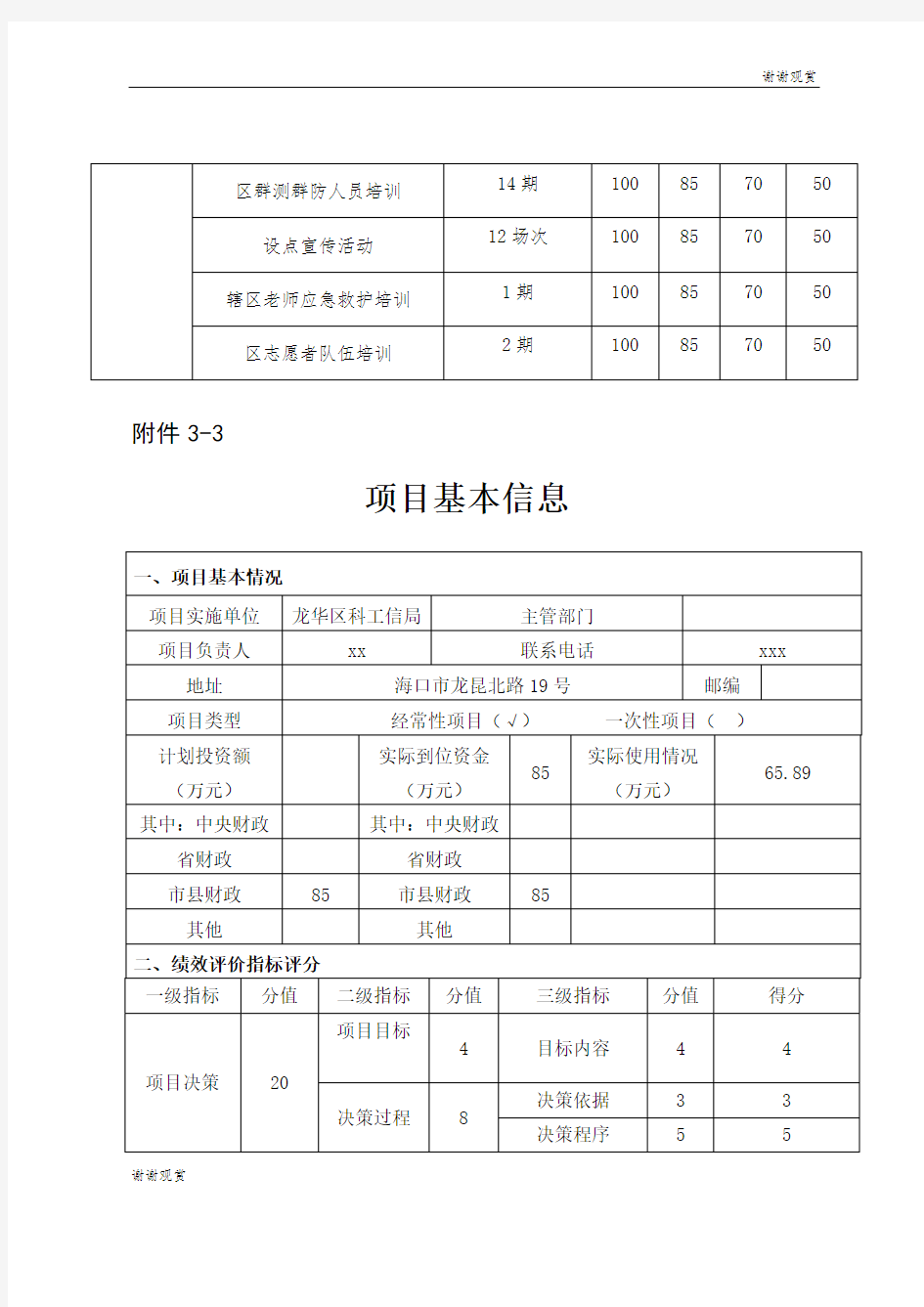 项目绩效目标表.doc