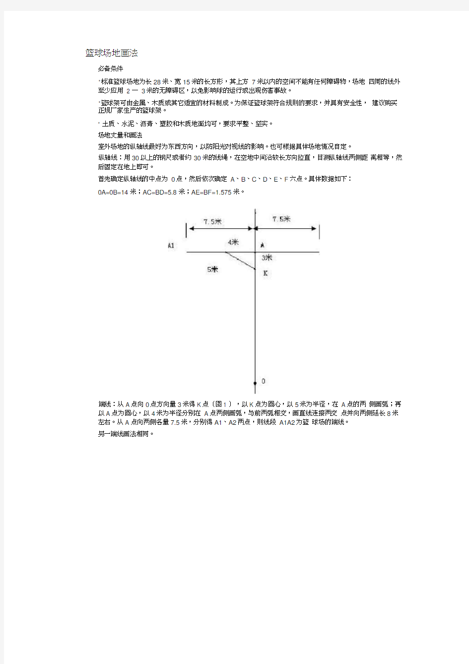 篮球场地画法