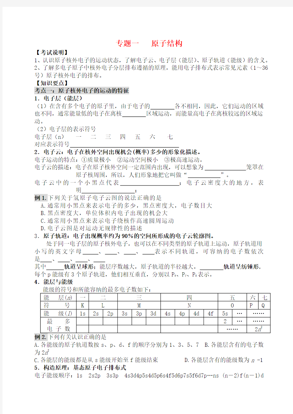 高三化学第二轮化学专题复习全套教案