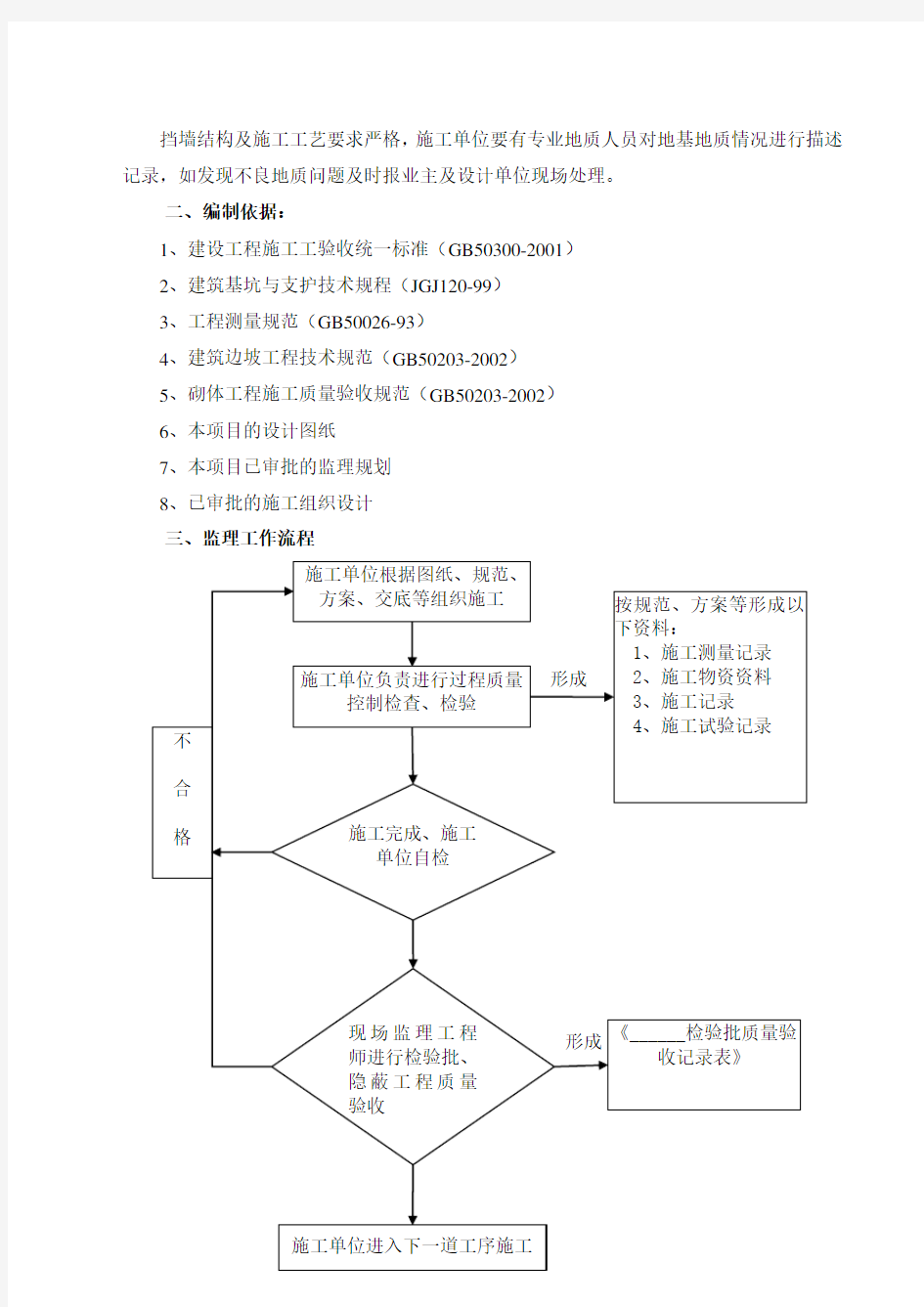 挡墙工程监理实施细则