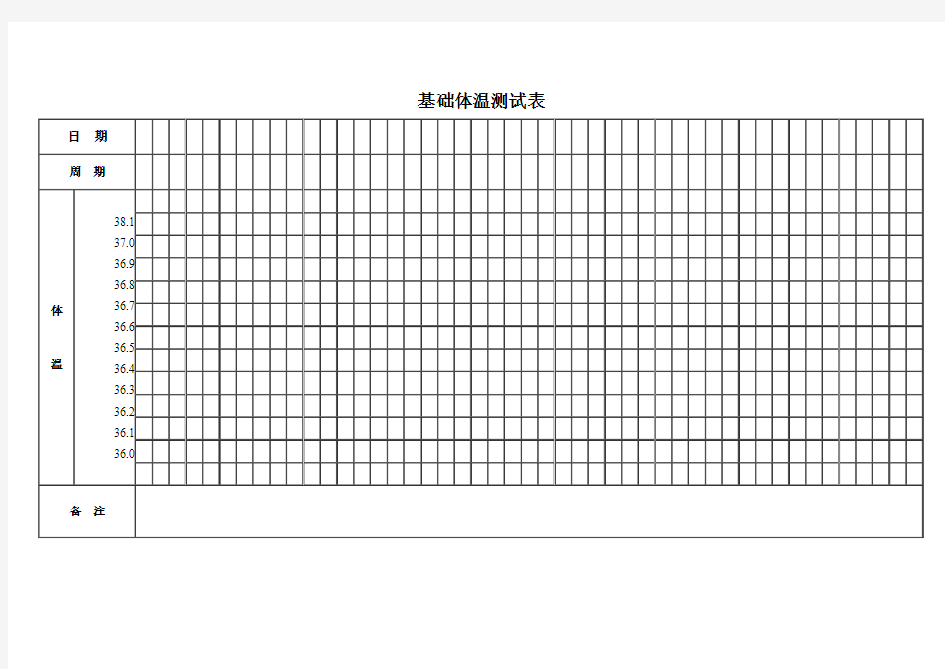 基础体温测试表