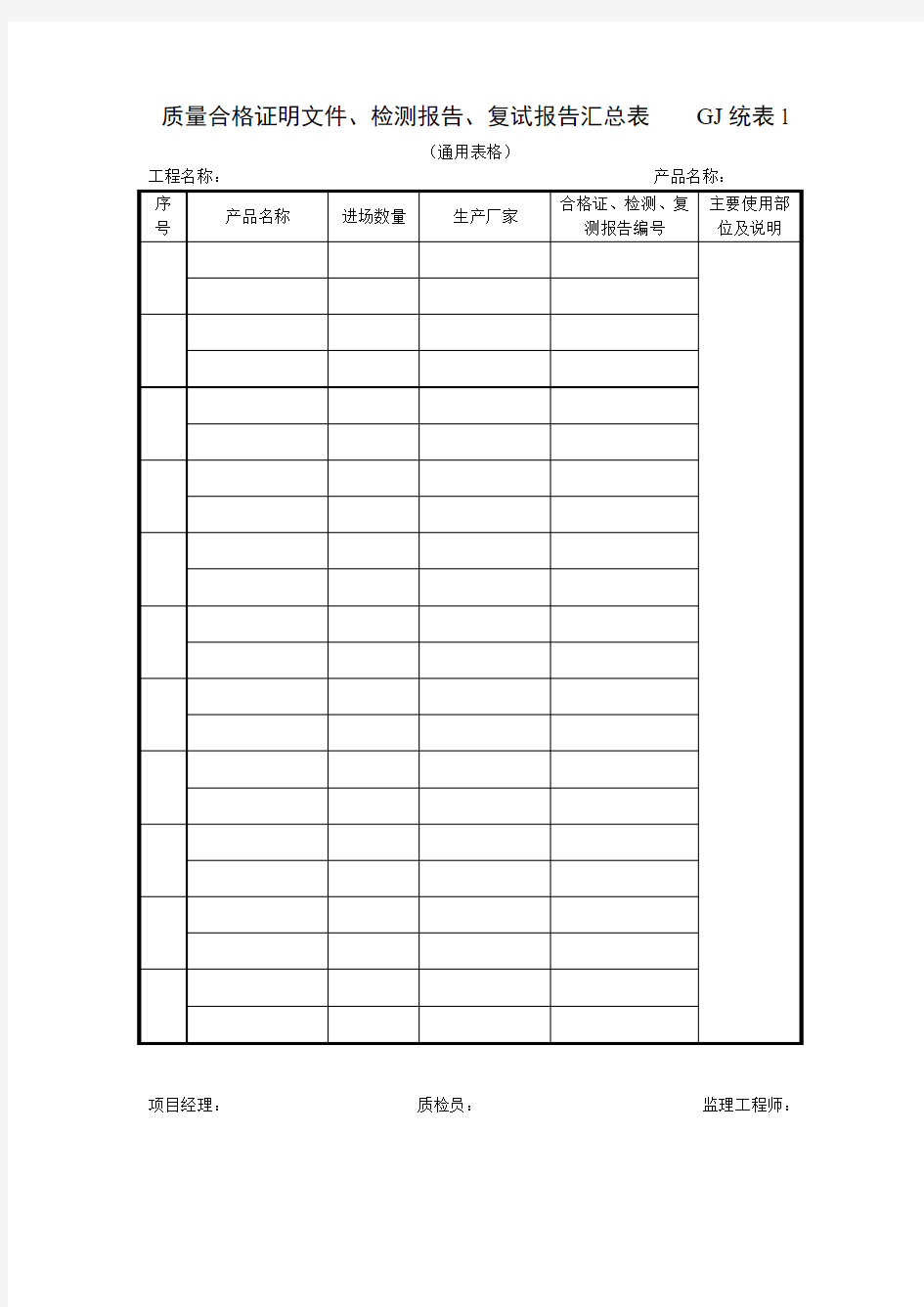 材料质量合格证明文件