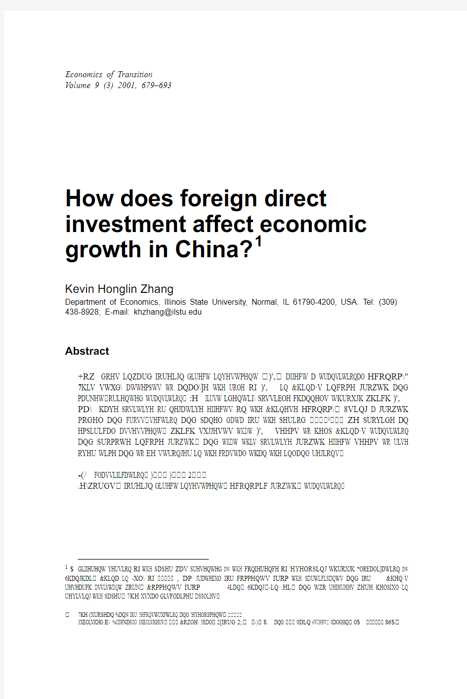 how does FDI affect economic growth in china