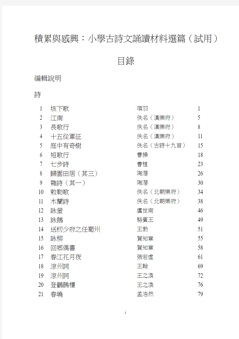 小学古诗文诵读100篇