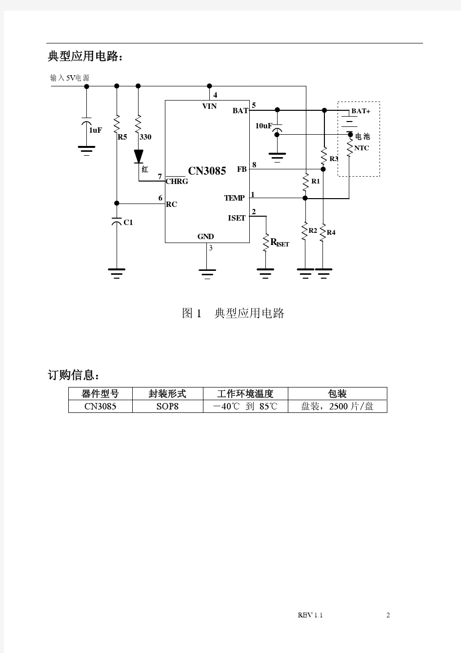 1A镍氢电池充电管理IC-CN3085规格书