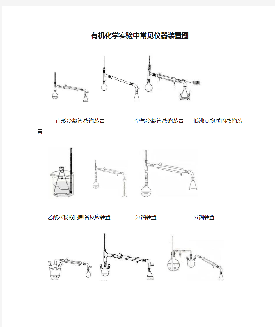 有机化学实验中常见仪器装置图