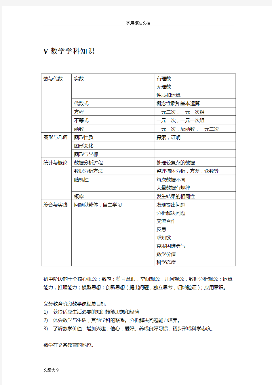 教师资格考试中学数学学科知识