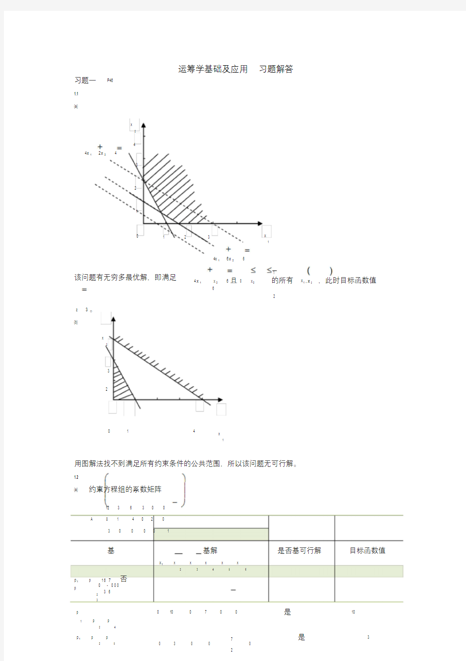 运筹学基础及应用第四版胡运权主编课后练习答案