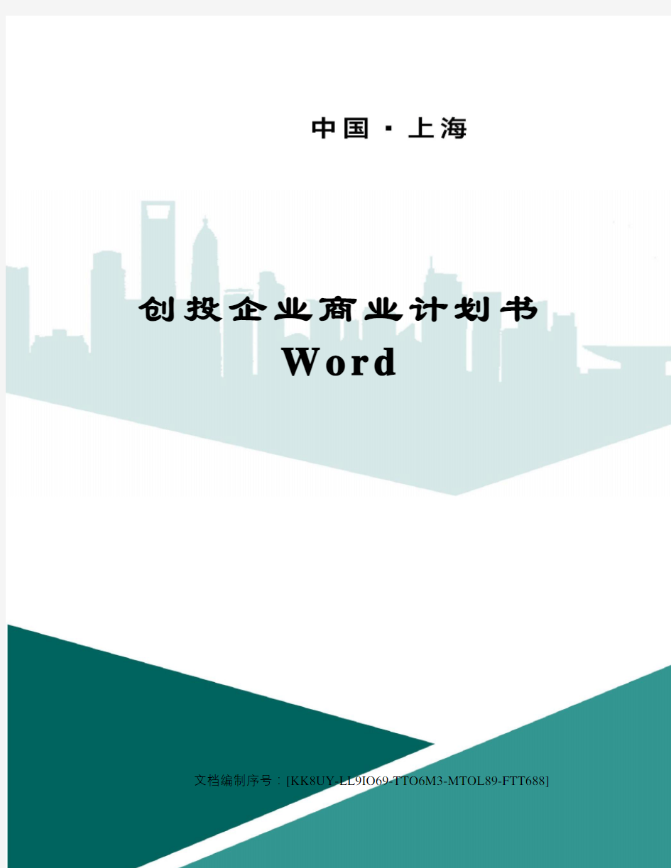 创投企业商业计划书Word