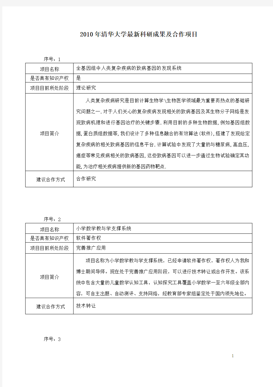 清华大学最新科研成果及合作方案