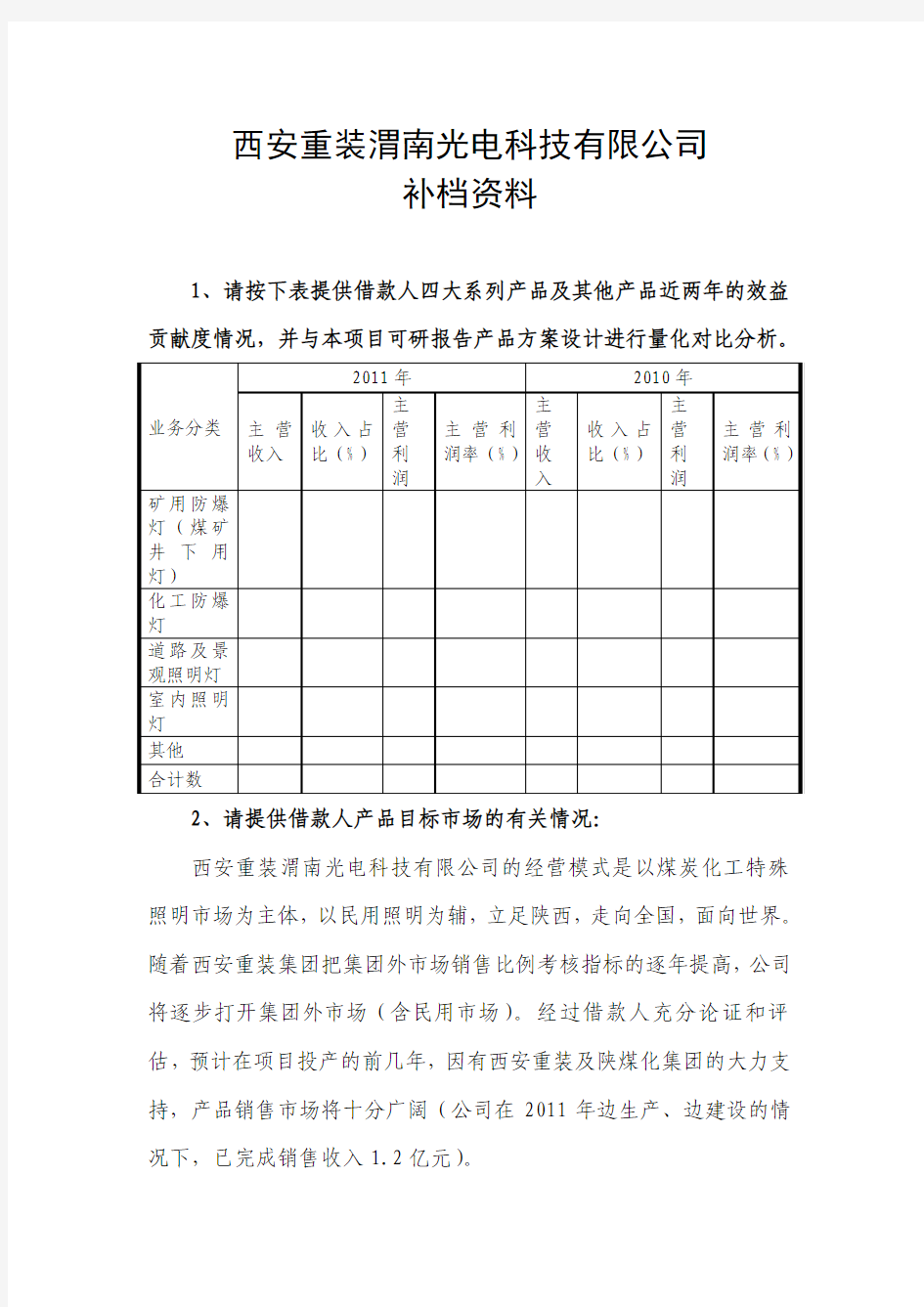 西安重装渭南光电科技有限公司补档资料