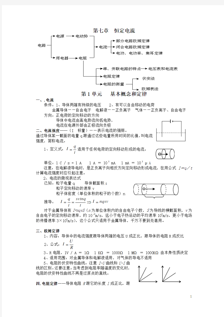 高考复习 第七章  恒定电流02