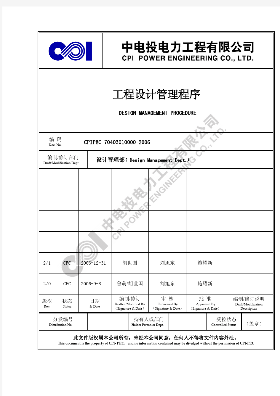 工程设计管理程序