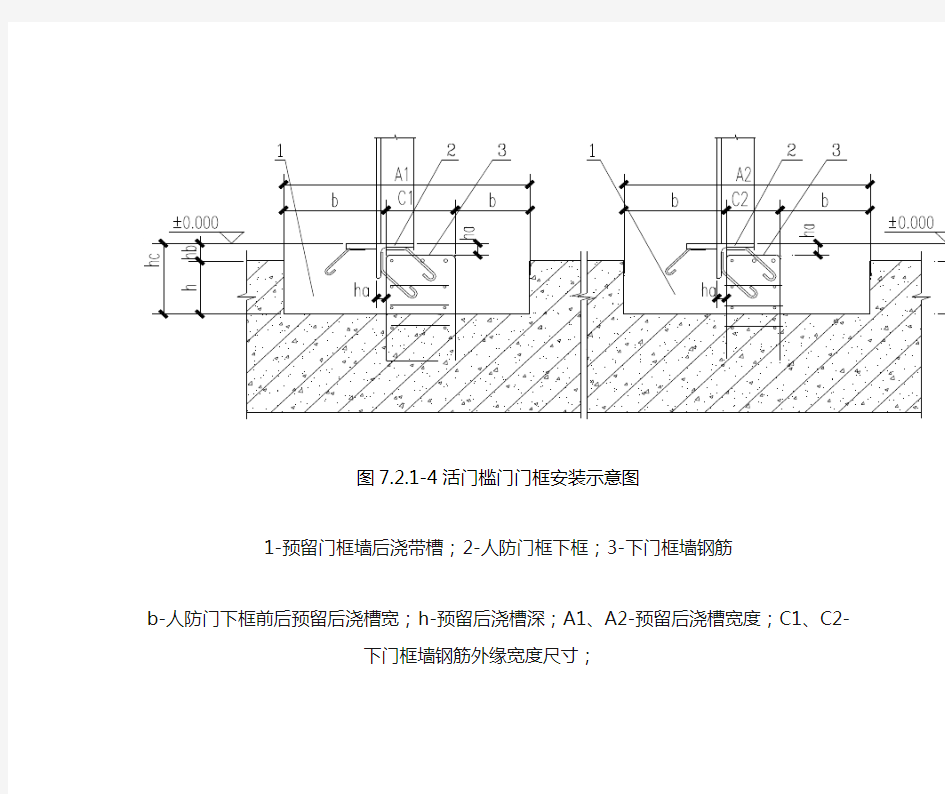 活门槛门门框安装示意图