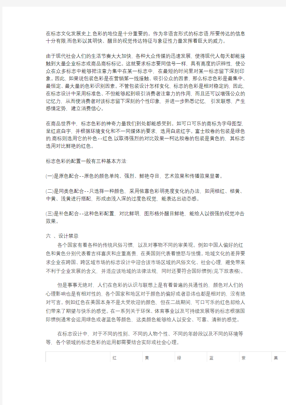 品牌标识中颜色的应用