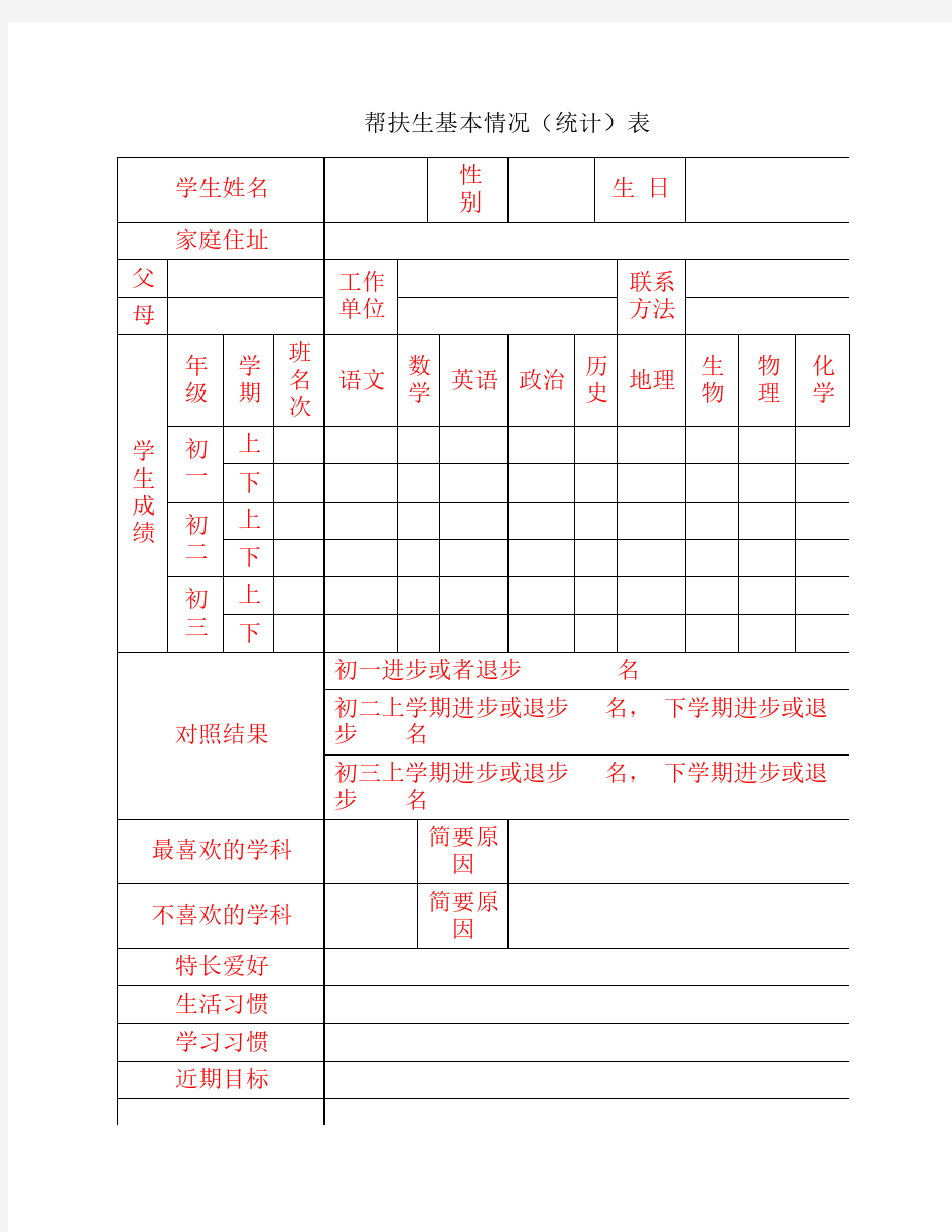 导师制各种表格