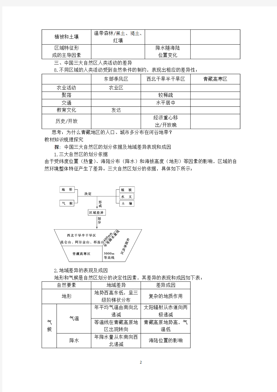 区域和区域差异教学案 第一课时