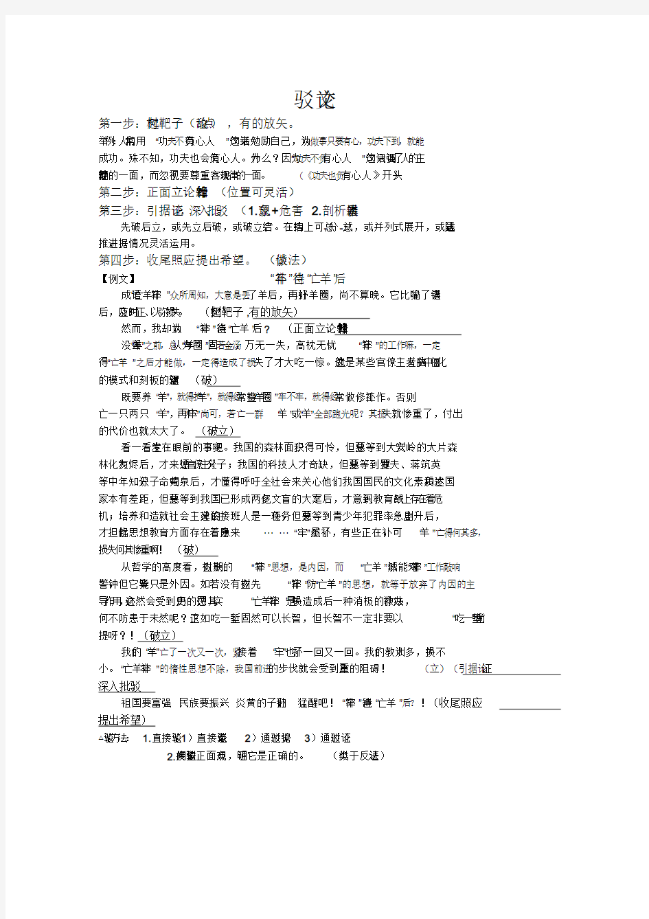 驳论文写作(结构及方法).doc