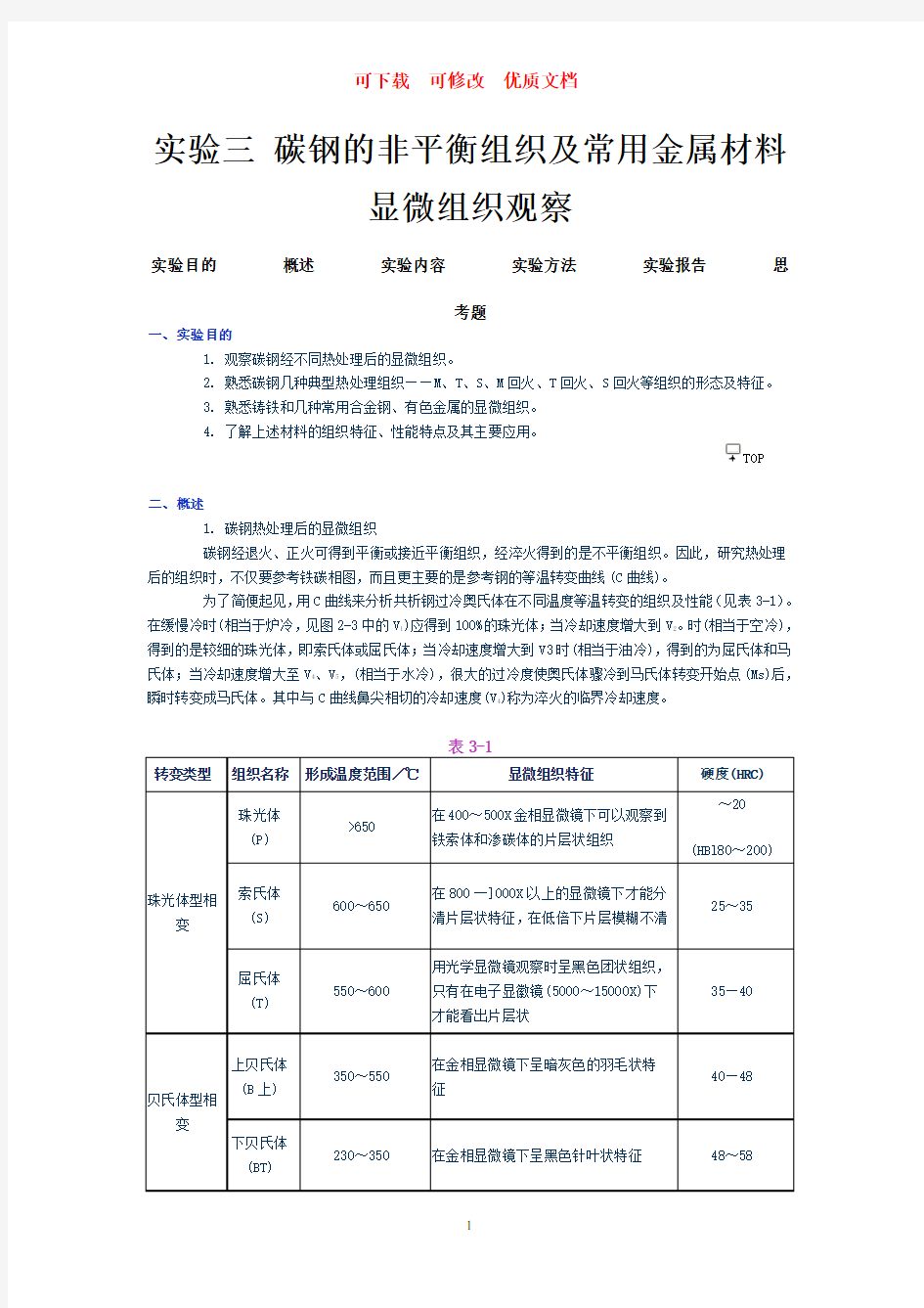 金相组织分析  可下载  可修改  优质文档