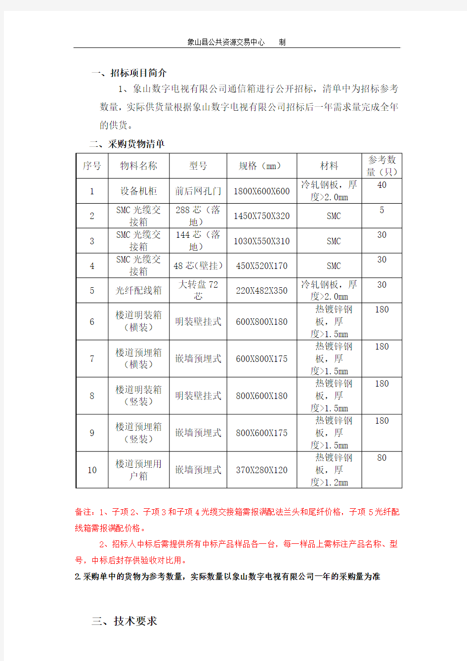 一、招标项目简介