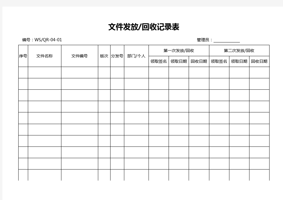 ISO9001表格(全套)资料